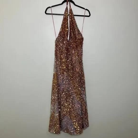 Free People Glitter & Gold Sequin Maxi Dress - Picture 3 of 10
